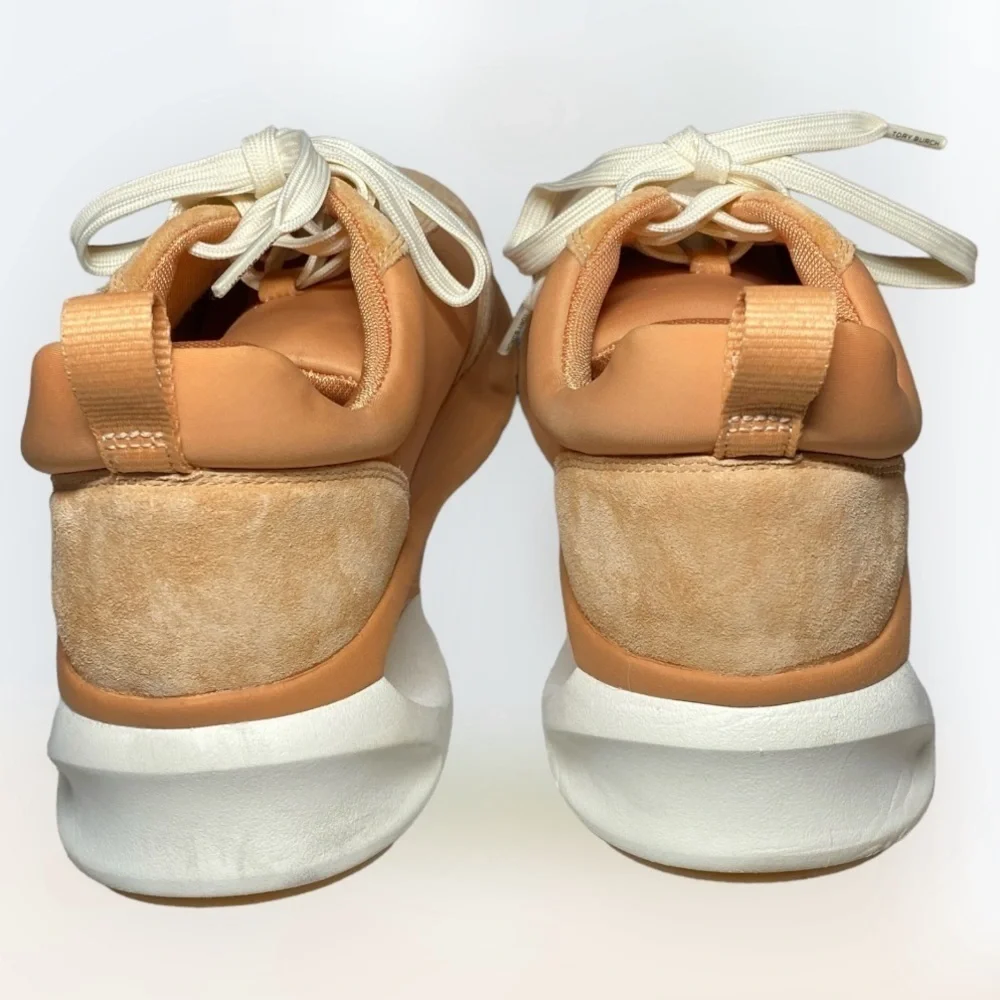 Tory Burch Peach Leather Sneakers in Size 10